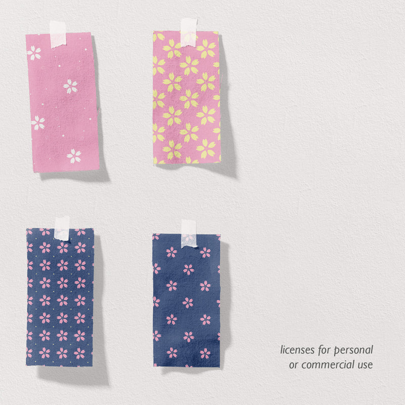 Cherry Blossoms Digital Paper Pack - Seamless Patterns