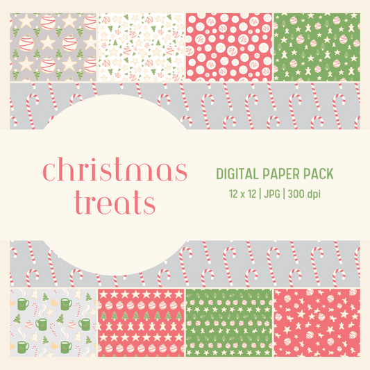 Christmas Treats Digital Paper Pack - Seamless Patterns