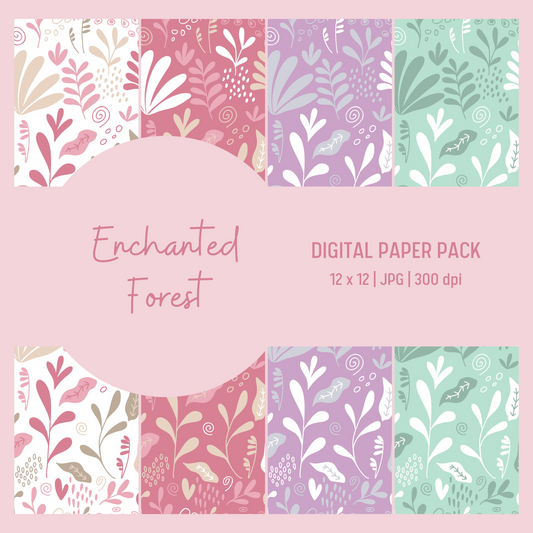 Enchanted Forest Digital Paper Pack - Seamless Patterns