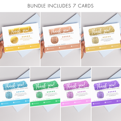 Thank You Card Template Bundle  – 7 Customizable Templates