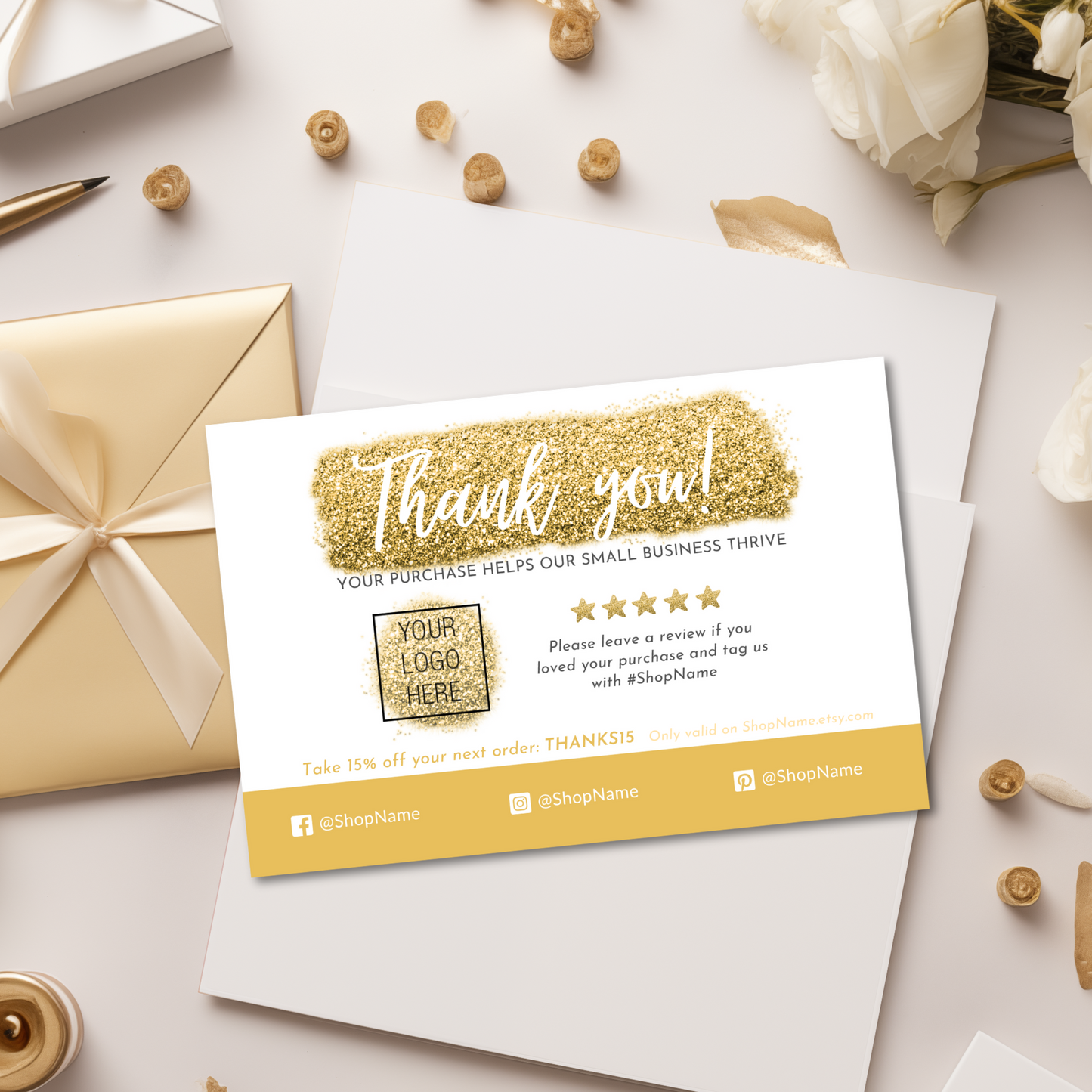 Thank You Card Template Bundle  – 7 Customizable Templates