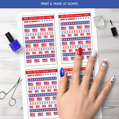 America Printable Nail Decals