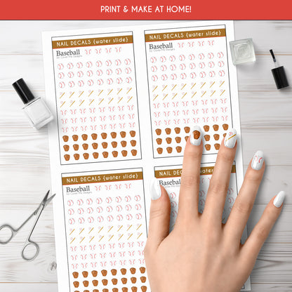 Baseball Printable Nail Decals