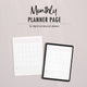 Blush Pink Minimalist Planner Page - Monthly - for use in physical or digital planners