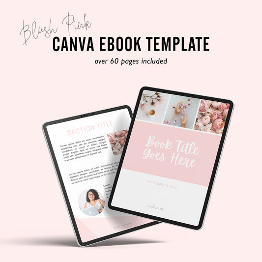 Blush Pink Canva eBook Template - Over 65 Pages Included