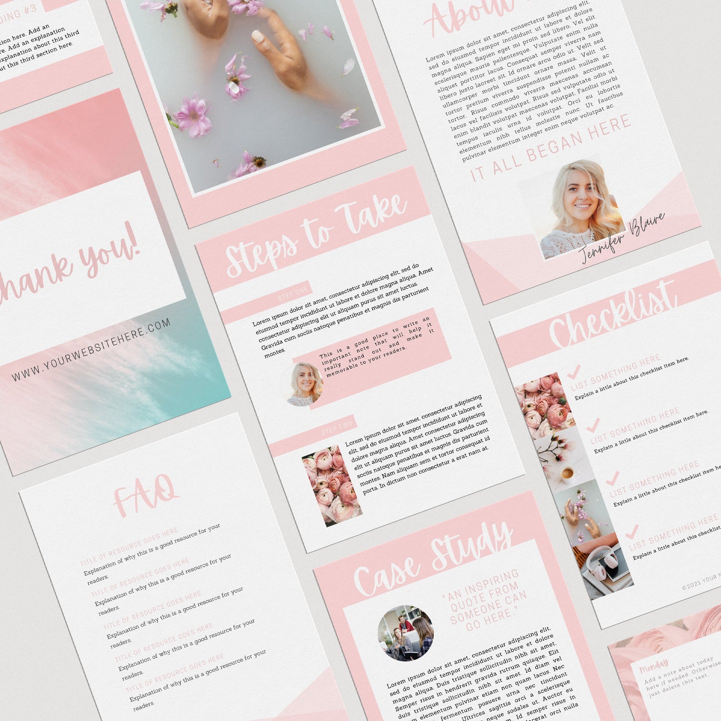 Blush Pink Canva eBook Template - Over 65 Pages Included