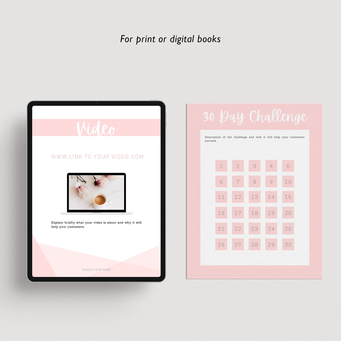 Blush Pink Canva eBook Template - Over 65 Pages Included