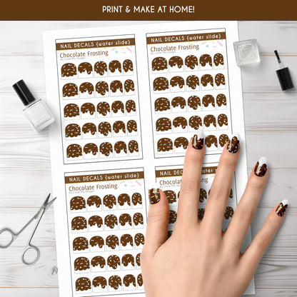 Chocolate Frosting Printable Nail Decals