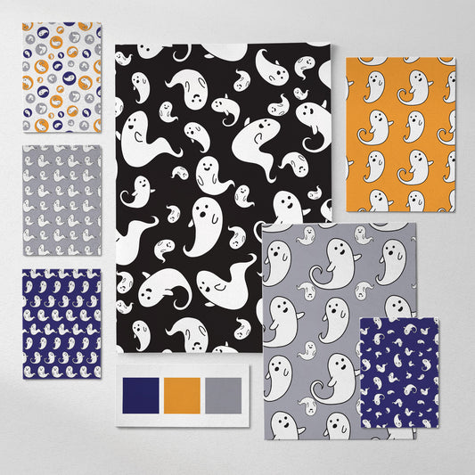 Ghostly Halloween Digital Paper Pack - Seamless Patterns