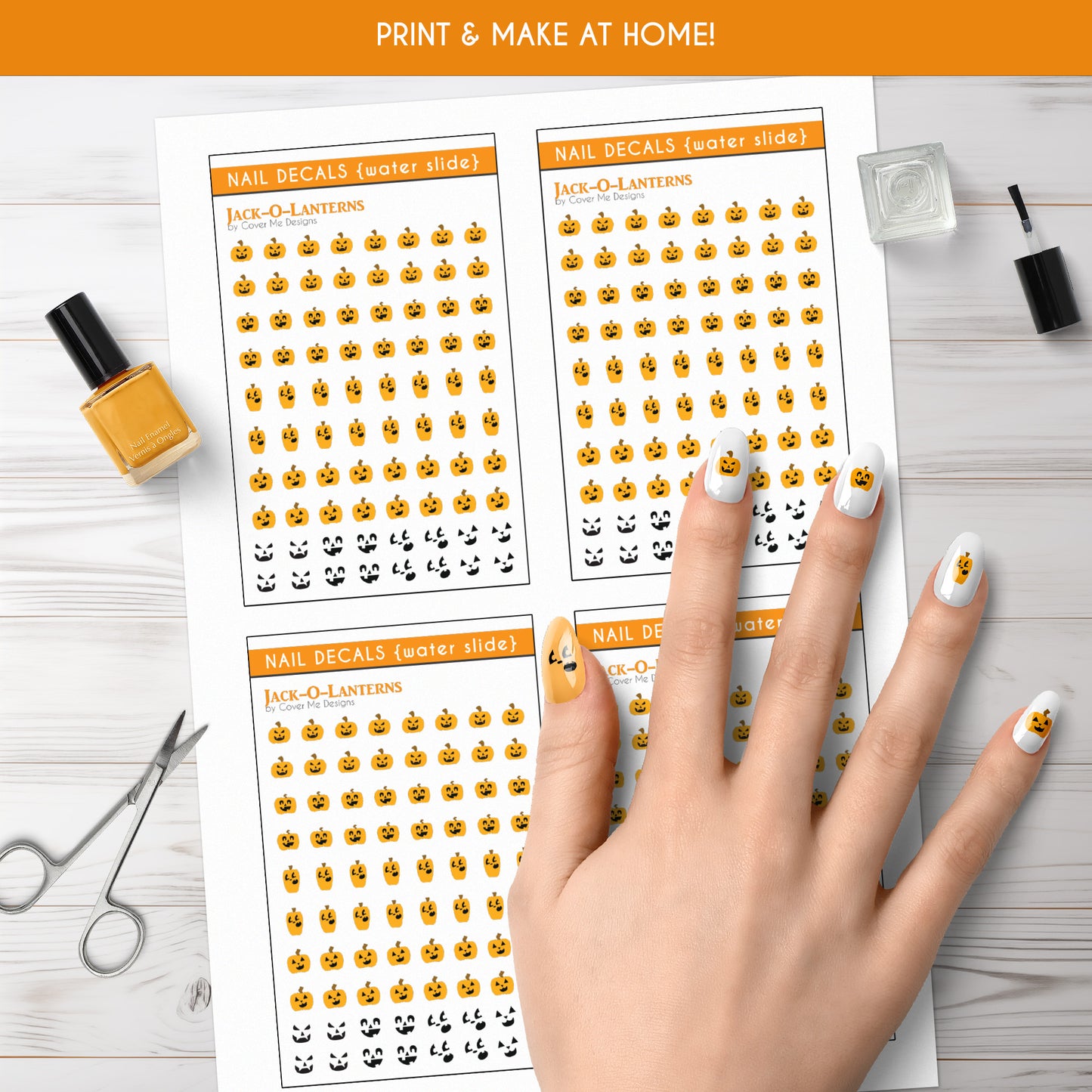 Jack O Lantern Printable Nail Decals