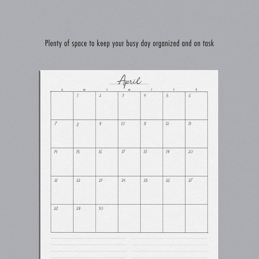 Minimalist Planner Page - Monthly - for use in physical or digital planners