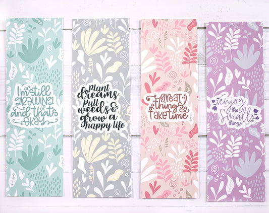 Modern Nature Plant Pattern Printable Bookmarks