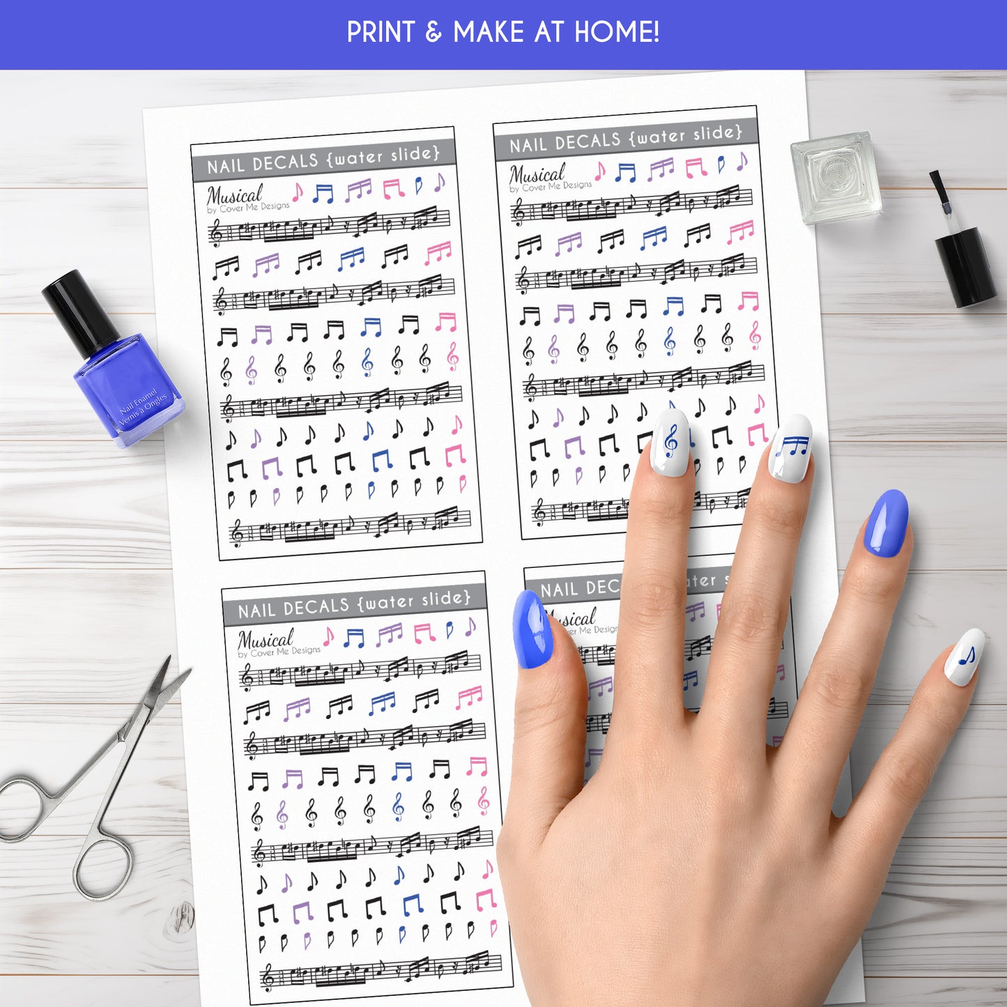 Musical Notes Printable Nail Decals