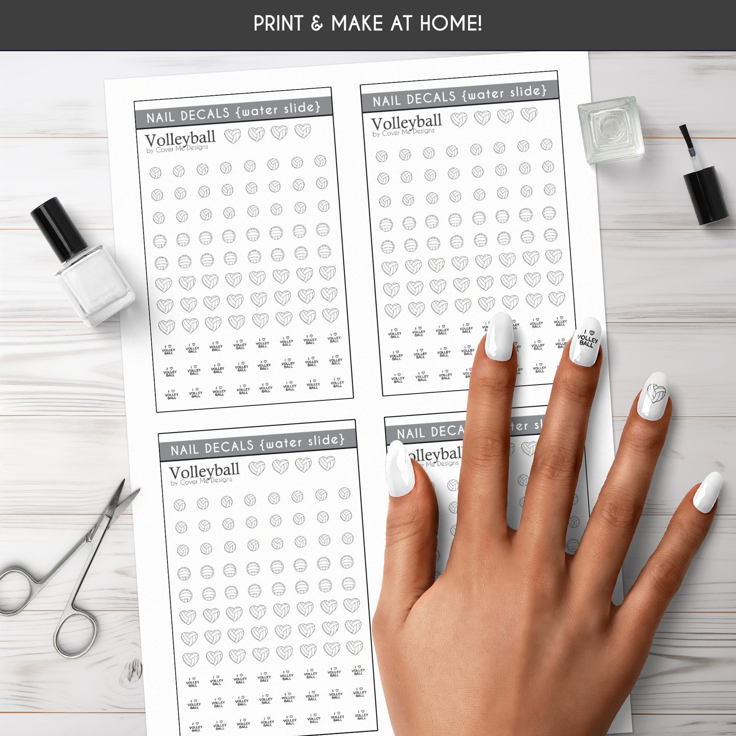 Volleyball Printable Nail Decals