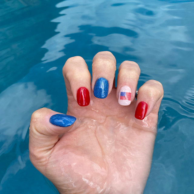 American flag Memorial Day nail art