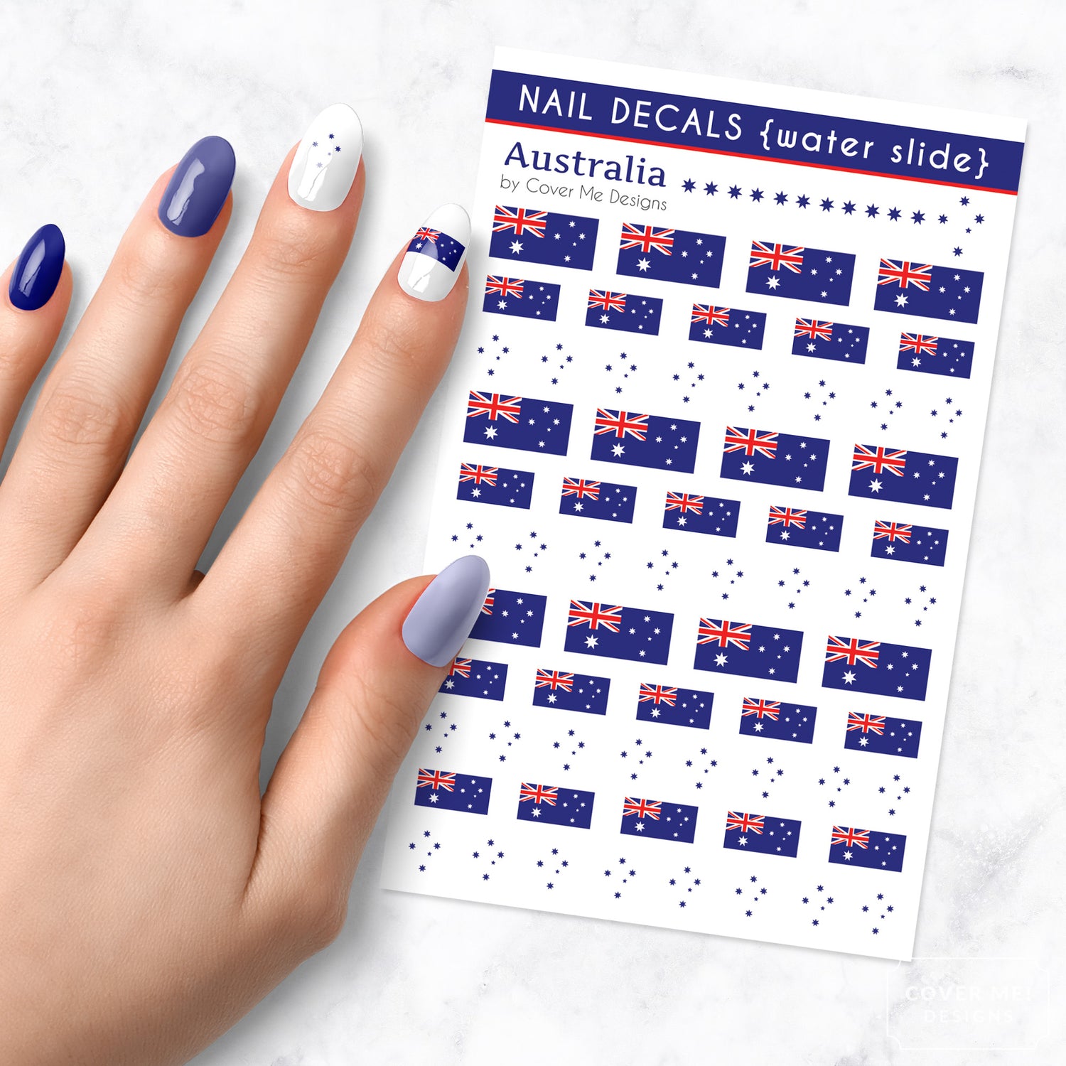 australian flag nail art decal sheet