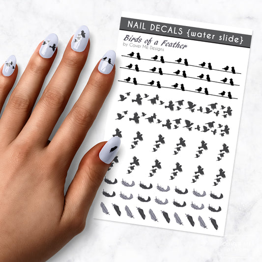 birds of a feather nail art decal sheet