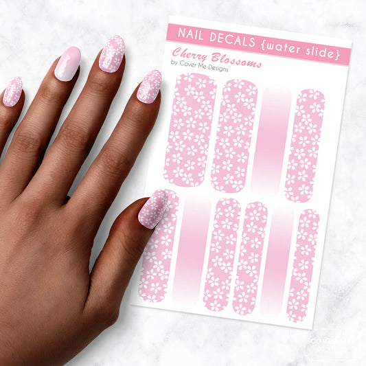 Cherry Blossom Ombre Printable Nail Decals