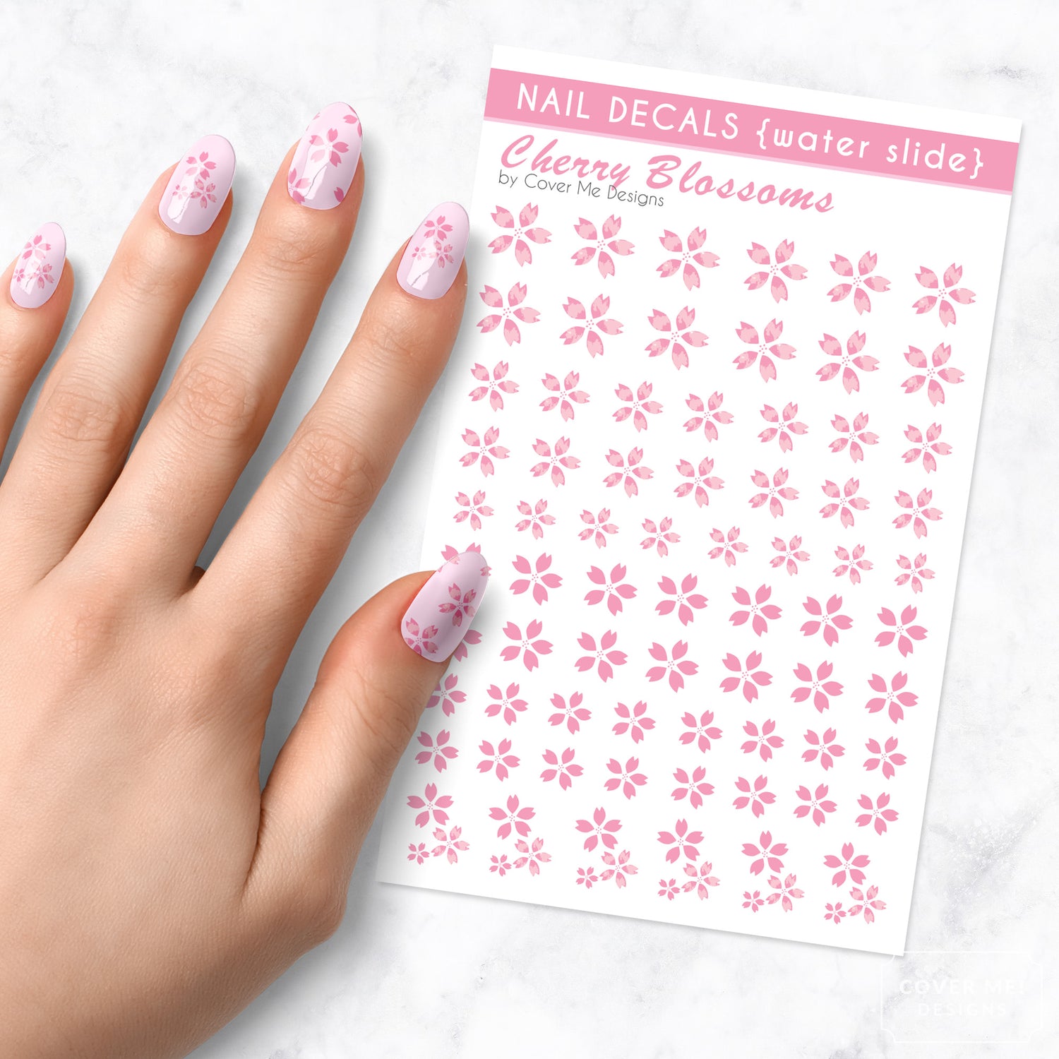 cherry blossoms sakura flower nail art decal sheet