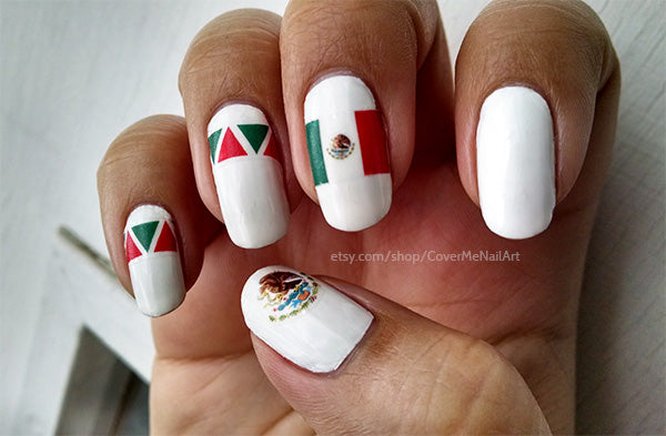 cinco de mayo flag nail art