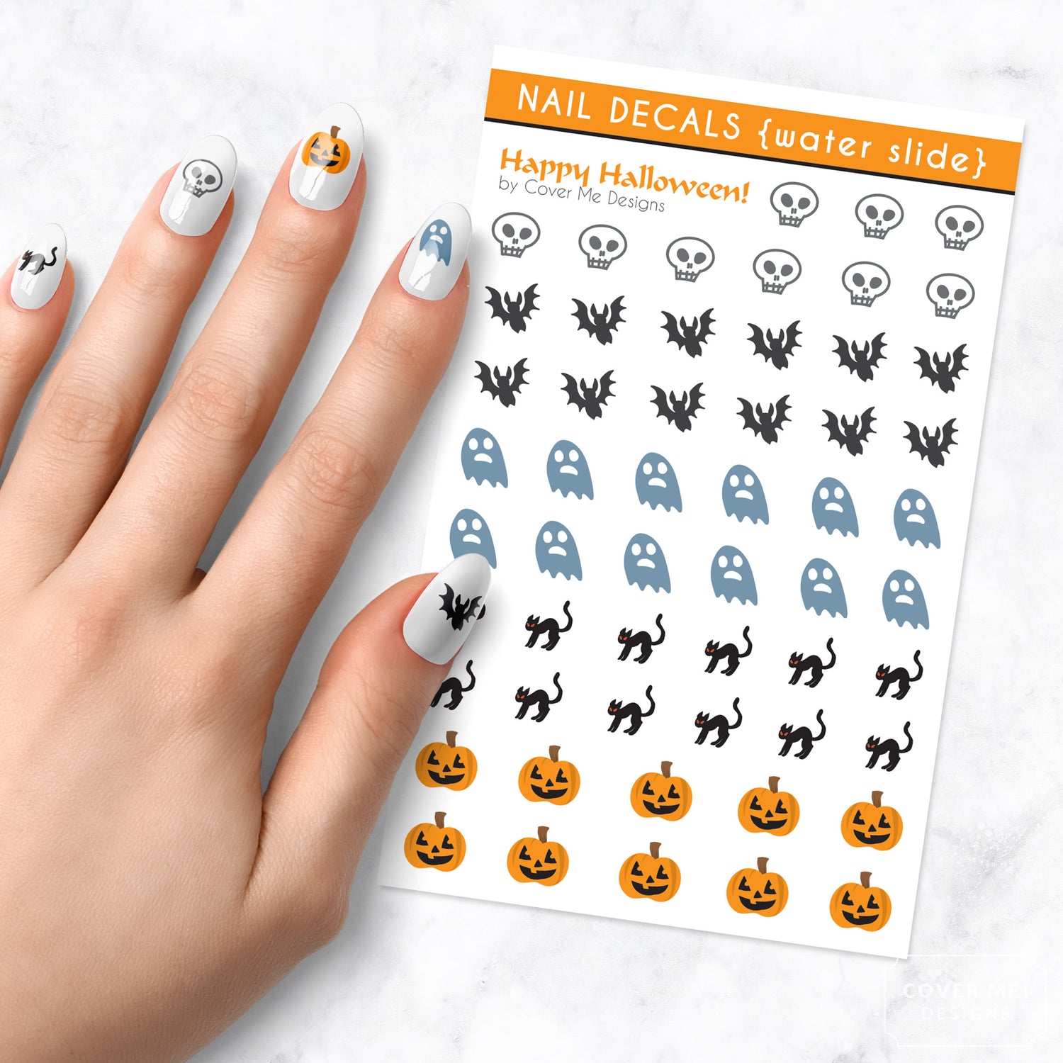 happy halloween nail art decal sheet