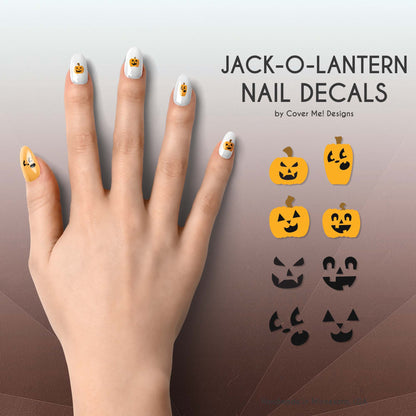 jack o lantern halloween pumpkin nail decals