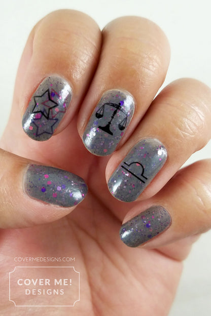 Libra Zodiac Printable Nail Decals