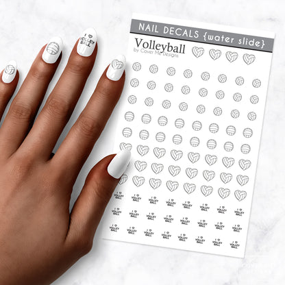 sheet of volleyball nail art decals