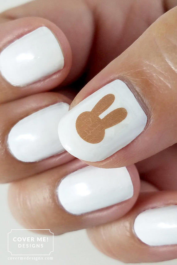 brown bunny silhouette nail art